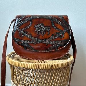 Italian leather saddlebag by Cristian